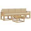 vidaXL Conjunto de Sof&aacute;s para Exterior 5 pcs Branco e Bege
