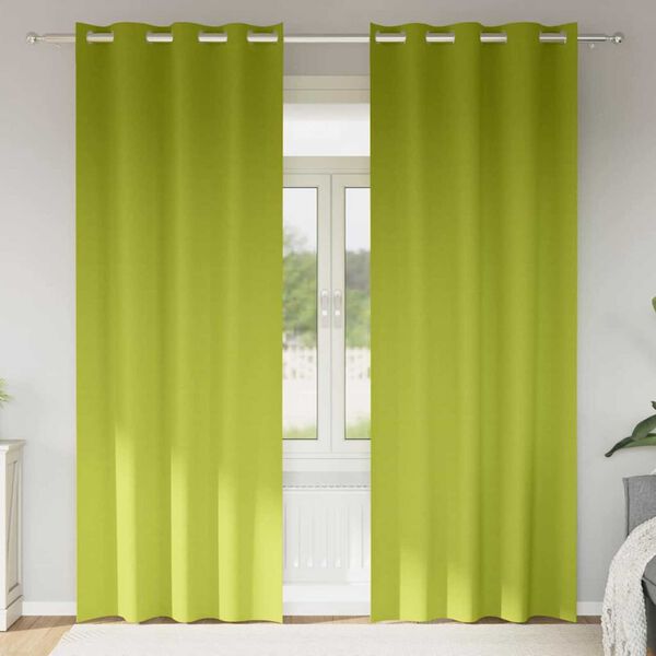 vidaXL Cortinas Blackout com Argolas 2 pcs Verde 260 x 140 cm