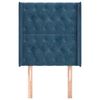 vidaXL Cabeceira cama c/ abas veludo 83x16x118/128 cm azul-escuro
