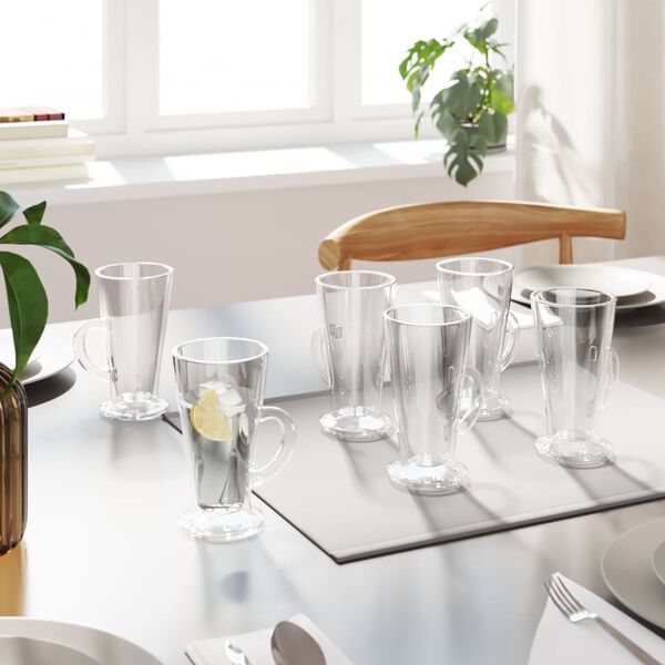 VidaXL Copos de café com leite com pega 6 pcs 250 ml