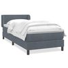 vidaXL Cama com molas/colch&atilde;o 100x210 cm veludo cinzento-escuro