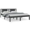 vidaXL Estrutura de cama king 150x200 cm madeira maci&ccedil;a cinza
