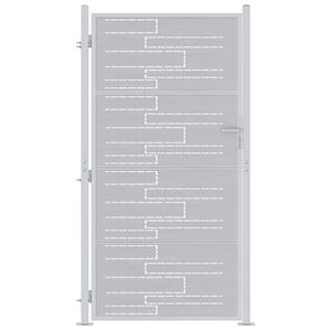 vidaXL Port&atilde;o de Jardim 85 x 196 cm A&ccedil;o inoxid&aacute;vel Prateado Tranc&aacute;vel
