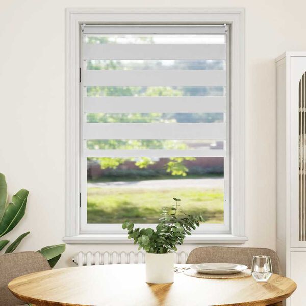 vidaXL Estore de rolo 100 x 175 cm, linhas de zebra / Branco