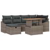 vidaXL Conjunto de Sof&aacute; de Jardim 7 unid. Cinzeto vime PE