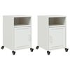 vidaXL Mesas de cabeceira 2 pcs 36x39x59 cm a&ccedil;o branco