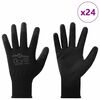 vidaXL Luvas de Trabalho 24 pcs Preto 10 / xl Poli&eacute;ster