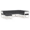 vidaXL 7 pcs conj. lounge de jardim c/ almofad&otilde;es pinho maci&ccedil;o branco