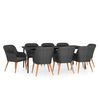 vidaXL 9 pcs conjunto de jantar para jardim com almofad&otilde;es preto
