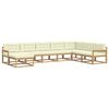vidaXL Conjunto de Sof&aacute;s para Exterior 8 unid. Branco e Creme