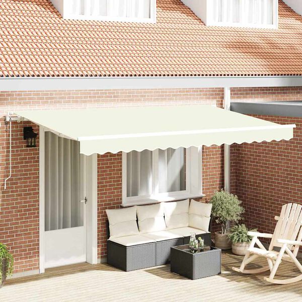 vidaXL Toldo Retr&aacute;til Creme 400 x 200 cm tecido