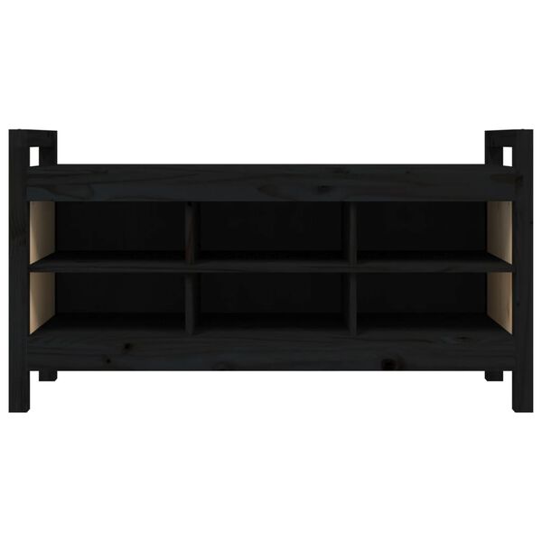 vidaXL Banco de corredor 110x40x60 cm madeira de pinho maciça preto