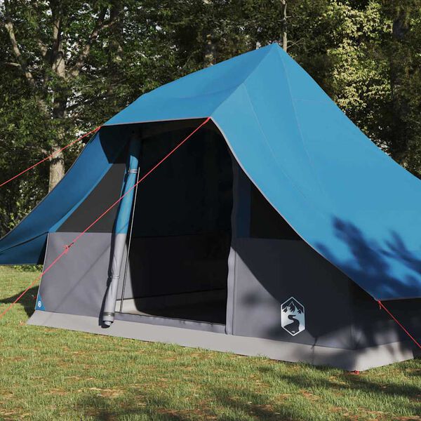 vidaXL Barraca Tipi com telhado Azul 364 x 281 x 257 cm tafet&aacute;