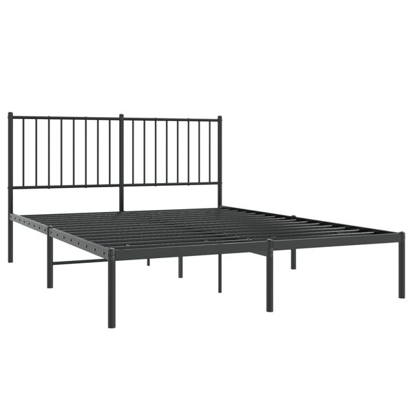 vidaXL Estrutura de cama com cabeceira 140x190 cm metal preto