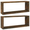 vidaXL Prateleiras cubo 2pcs 60x15x23cm deriv. madeira carvalho fumado