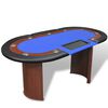 vidaXL Mesa poker 10 jogadores c/ &aacute;rea crupi&ecirc; e tabuleiro fichas azul