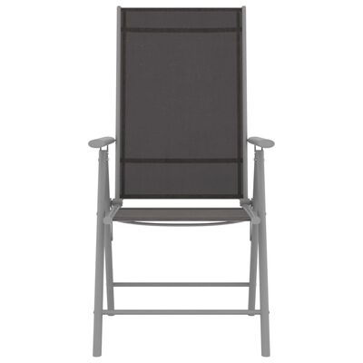 vidaXL Cadeiras de jardim dobráveis 6 pcs textilene preto