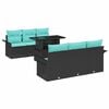 vidaXL Conjunto de Sof&aacute; de Jardim 7 pcs Preto Rattan Sint&eacute;tico