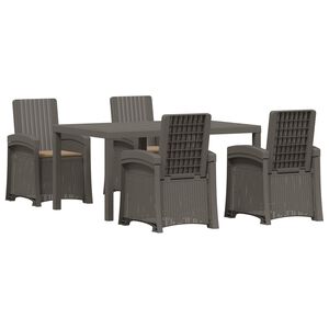 vidaXL Conjunto de Jantar para Jardim 5 unid. Cinza Claro e Taupe PP