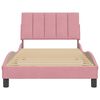 vidaXL Estrutura de cama sem colch&atilde;o Hanko 100x200 cm veludo rosa