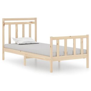 vidaXL Estrutura de cama solteiro 90x190 cm madeira maci&ccedil;a