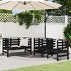 vidaXL 3 pcs conjunto lounge de jardim madeira de pinho maci&ccedil;a preto