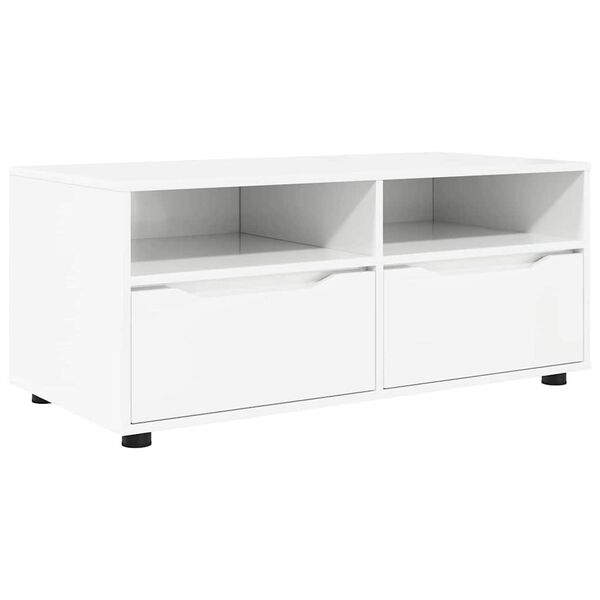 vidaXL Gabinete para TV com gaveta Branco Brilhante 100 x 48 x 43 cm
