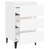 vidaXL Mesa de cabeceira c/ pernas em metal 40x35x69 cm branco