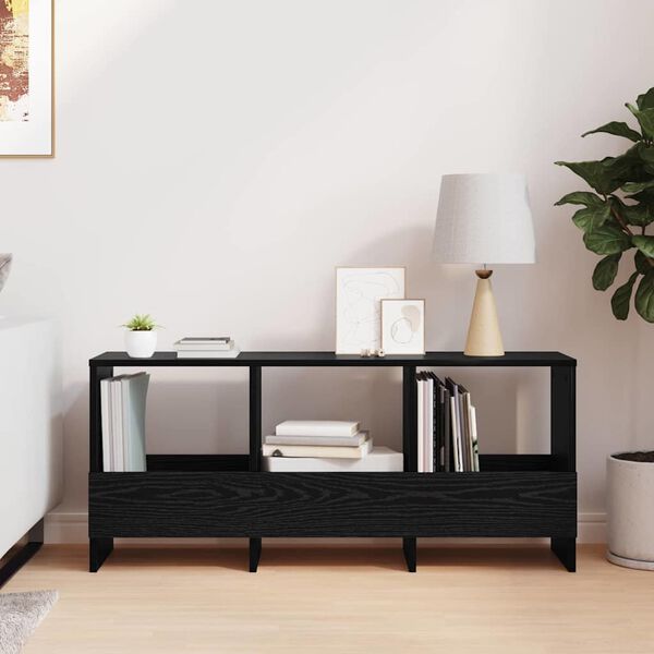 vidaXL Estante de Revistas Carvalho Preto 102 x 30 x 45 cm