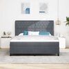 vidaXL Cama Box com colch&atilde;o Cinza Escuro 200 x 180 cm Poli&eacute;ster
