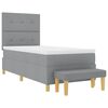 vidaXL Cama Box com colch&atilde;o Cinzento-claro 90 x 190 cm tecido
