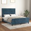 vidaXL Estrutura de cama sem colch&atilde;o 140x190 cm veludo azul-escuro