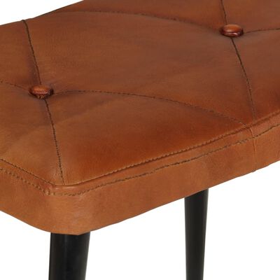 vidaXL Cadeira de baloiço com apoio de pés couro genuíno cor bronze