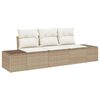 vidaXL Conjunto de Sof&aacute; de Jardim 3 unid. Bege e Creme vime PE
