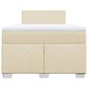 vidaXL Cama boxspring com colch&atilde;o 120x190 cm tecido cor creme