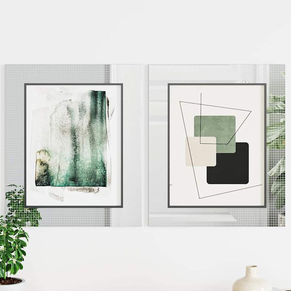 vidaXL Azulejo de Espelho em Mosaico 12 pcs Prateado 30 x 30 cm Vidro