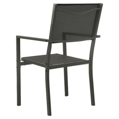 vidaXL Cadeiras de jardim 4 pcs textilene e aço preto/antracite