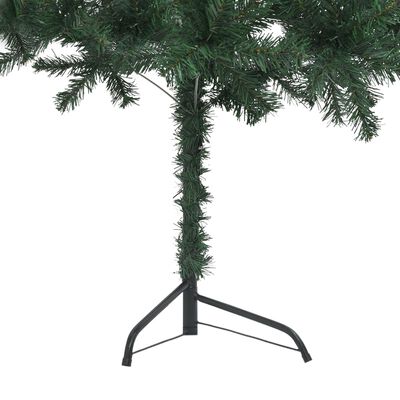 vidaXL Árvore Natal artif. canto c/ luzes LED/bolas 150 cm PVC verde