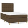 vidaXL Cama boxspring com colch&atilde;o 120x190 cm tecido castanho-escuro