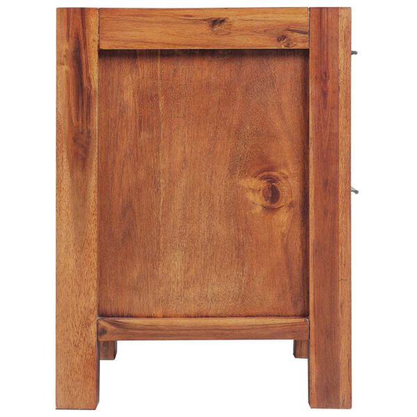 vidaXL Mesa de cabeceira madeira ac&aacute;cia s&oacute;lida castanho 45x42x58 cm