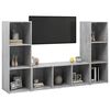 vidaXL | Gabinete para TV | 3 pcs 37 x 35 x 107.5 cm
