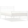 vidaXL Estrutura de cama com cabeceira e p&eacute;s 107x203 cm metal branco