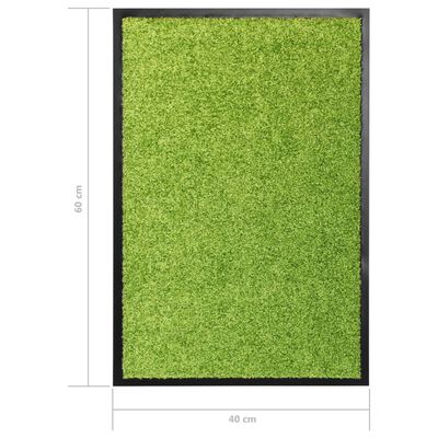vidaXL Tapete de porta lavável 40x60 cm verde
