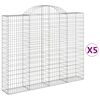 vidaXL Cestos gabi&atilde;o arqueados 5pcs 200x30x160/180cm ferro galvanizado