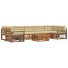 vidaXL Conjunto de Sof&aacute;s para Exterior 8 pcs Natural e Bege