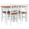 vidaXL Conjunto de jantar 5 pcs castanho e branco
