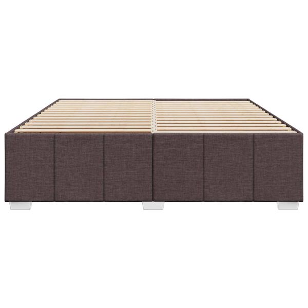 vidaXL Estrutura de cama sem colch&atilde;o 180x200 cm tecido castanho-escuro