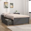 vidaXL Estrutura de cama c/ gavetas 90x190 cm Single cinzento