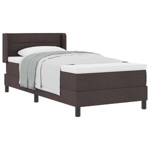 vidaXL Cama Box com colch&atilde;o Marrom Escuro 200 x 80 cm Poli&eacute;ster