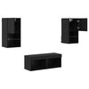 vidaXL Gabinetes de TV na Parede 4 pcs Carvalho Preto